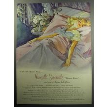 1957 Wamsutta Supercale Blossom Tones Linens Ad - In the new Mauve Mood