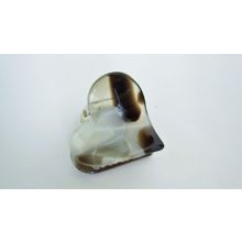Small mini clear brown black white gray marbled hair claw clip