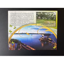 Perou 2013 Mi. Bl. 85 Amazon River Maravilla Natural del Mundo Boot Boat Bateau