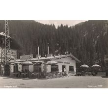 Langen Austria Barnhof Restaurant & Waiter Flags Old Real Photo Postcard