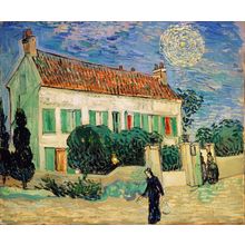 Vincent Van Gogh - White house at night Poster Canvas Movie Film Print A0 A1 A2