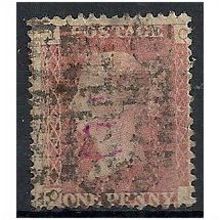 1858 SG43 1d Red Plate 157 Good Used Check Letters "QJ".