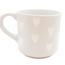 Light Beige Mug White Heart Pattern 9 CM Gift Tableware Home Decor Kitchen Gift