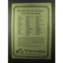 1922 Victor Victrola Ad - Names Every One Knows