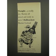 1950 Du Bouchett Dry Martini Cocktail Ad - art by Paul Rand