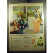 1957 Borden's Buttermilk Ad - Cool off with Borden's Buttermilk ..says Elsie