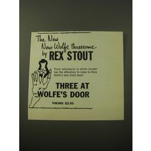 1960 Viking Book Advertisement - Three at Wolfe's Door by Rex Stout