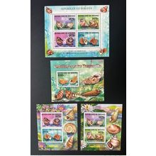 Burundi 2014 Mi. 3440 - 3443 Bl. 454 Coquillages Shells Lac Lake See Tanganyika