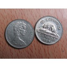 1965 Queen Elizabeth ll 5 Cents Canada Coin