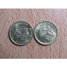 Singapore 1990 5 Cents Coin