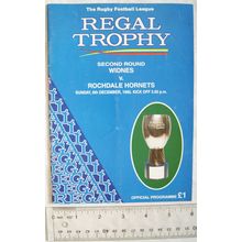 1992 programme Widnes v. Rochdale Hornets, Regal Trophy Second Round