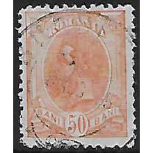 Mi 140: 50 b. orange Definitive: Carol I, tinted paper, no wmk, line perf. 11½