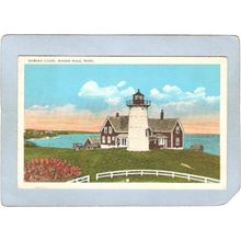 MA Woods Hole Lighthouse Postcard Nobeska Light Woods Hole lighthouse_box1~539