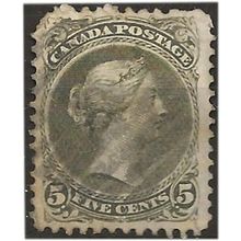 Canada 1875 SG63 5c Olive-Green Good Used . .. .