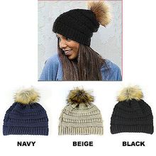 Beanie Caps - Knitted with Pom Pom - HT-43