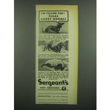1939 Sergeant's Dog Medicines Ad - Fleas Carry Worms