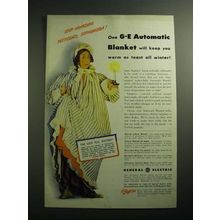 1942 General Electric Automatic Blanket Ad- Warm as Toast