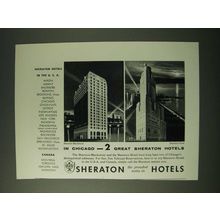 1955 Sheraton Hotels Ad - Sheraton-Blackstone and Sheraton Hotel Chicago