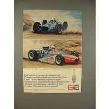 1965 Champion Spark Plugs Ad - Al Unser, Bobby Unser