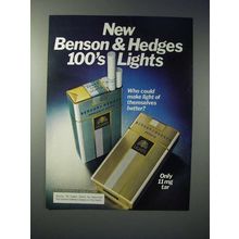 1978 Benson & Hedges 100's Lights Cigarette Ad