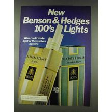 1978 Benson & Hedges Ad - 100's Lights Cigarettes