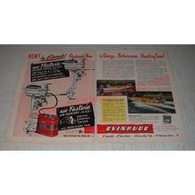 1950 Evinrude Fleetwin and Fastwin Outboard Motors Ad - New by Evinrude