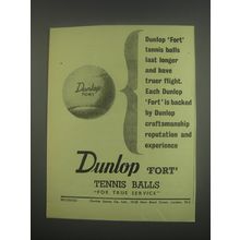 1949 Dunlop Fort Tennis Balls Ad - Dunlop Fort tennis balls last longer