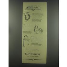 1954 Lloyds Bank Ad - £.s.d. from A to Z