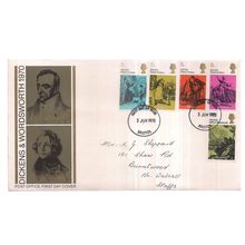DICKENS & WORDSWORTH June, 1970.. FDC. first day cover stamps (A)