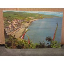 THE BEACH, AMROTH, PEMBROKESHIRE, WALES used vintage postcard, 1971 postmark =