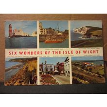 SIX WONDERS OF THE Isle of Wight, .used postcard by Nigh.. 1967 pm =