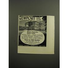 1952 Newport Rhode Island Ad - Where yesterday meets today