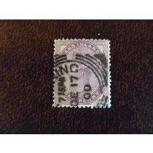 1881 GB Queen Victoria SG172 1d lilac used stamp date December 17 1900