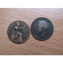 GB 1923 George V 1/2d Half Penny Coin