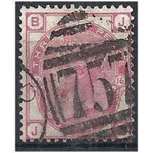 1875 SG144 3d Rose Plate 16 Good Used Check Letters "JB".