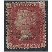 1858 SG43 1d Red Plate 145 Good/Fine Used Check Letters "CI" ...