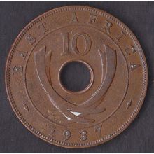 1937 Kenya (East Africa) 10 Cents Coin