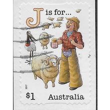 AUS 2017 $1.00 (S/A)'FAIR DINKUM -'J' IS FOR.(ON PAPER)' FINE USED (EBID64-046)