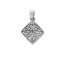 Sterling Silver Celtic 4 Triquetras In Diamond Shape Pendant