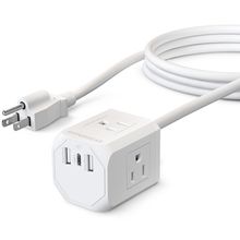 HyperGear CUBE Multi-Port Power Strip Extension Cord[ White ]