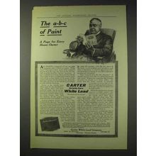 1914 Carter Strictly Pure White Lead Paint Ad - A-B-C