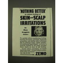 1942 Zemo Ointment Ad - Nothing Better to Relieve Itching of Skin and Scalp