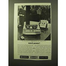 1964 Sony 801-A Tape Recorder Ad - Word Power!