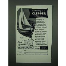 1966 Klepper Foldaway Boat Ad - Sailaway in a Foldaway