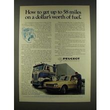 1976 Peugeot Diesel Car Ad - Get Up to 58 Miles