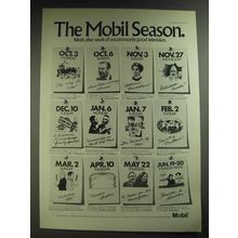 1974 Mobil Oil Ad - The Mobil Season. Week after week of good television