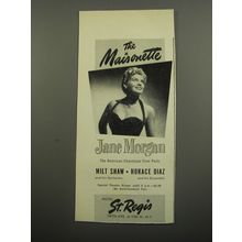 1951 Hotel St. Regis Ad - The Maisonette Jane Morgan