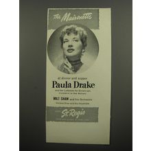 1951 Hotel St. Regis Ad - The Maisonette at dinner and supper Paula Drake