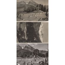 Adelboden Swimming Pool Schwimmbad Sonnenbad 3x Swiss Old Postcard s