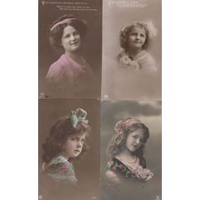Posh Upper Class Children Fashion 4x Old Postcard s